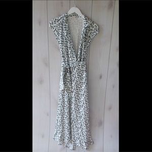 NWOT Free People White Wrap Belted Maxi Dress